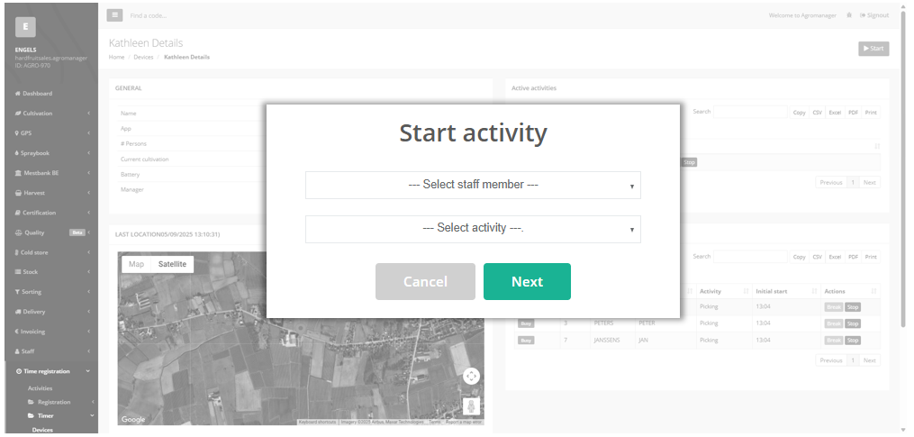 Sélectionner des membres du personnel pour un enregistrement Timer