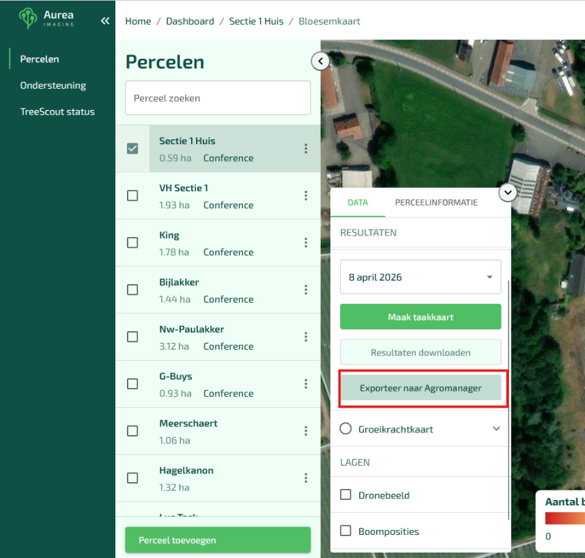 Een Aurea-dataset naar Agromanager exporteren