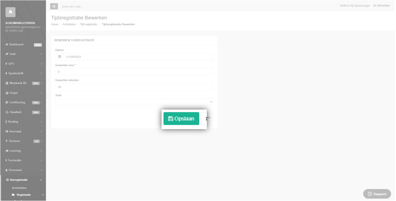 Save an anonymous time registration